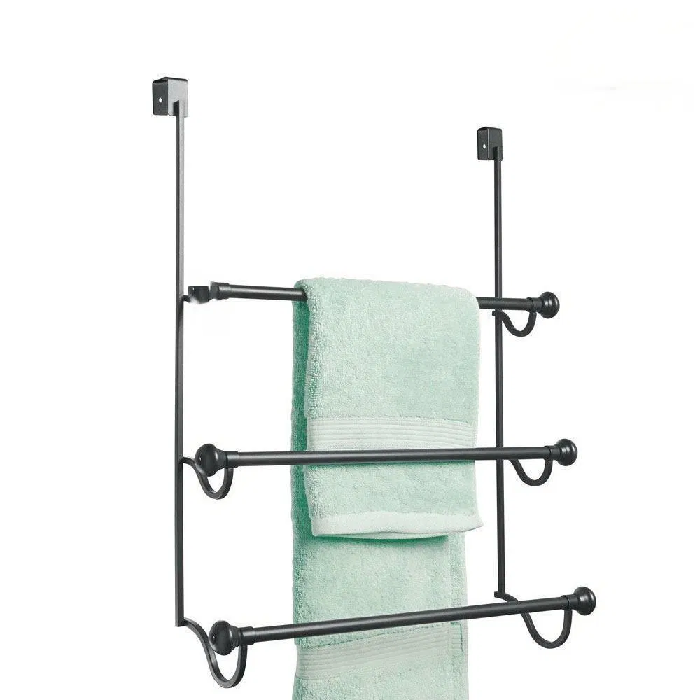 Over The Door Towel Rack, Over Door Towel Rack for Bathroom Door, Triple Towel Storage Holder with Hooks