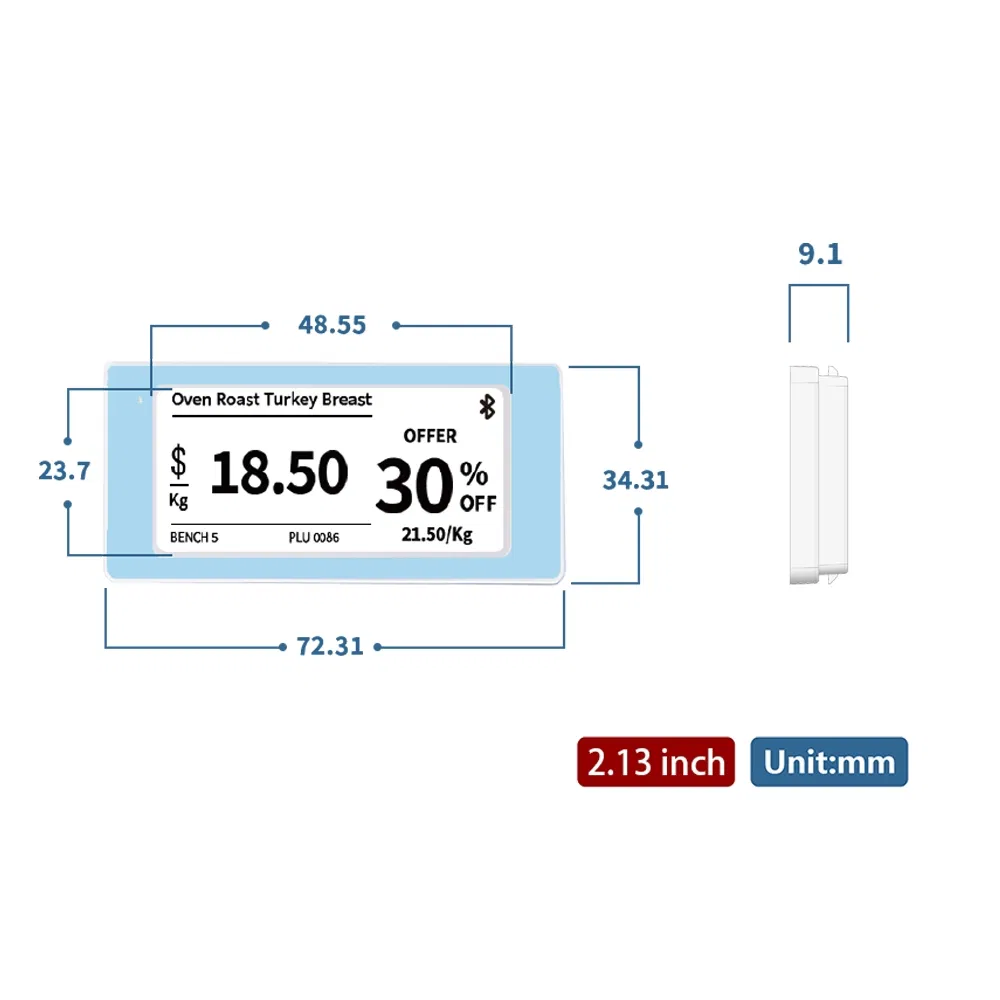 Low Black and White ABS Price Tags with EAS Security System