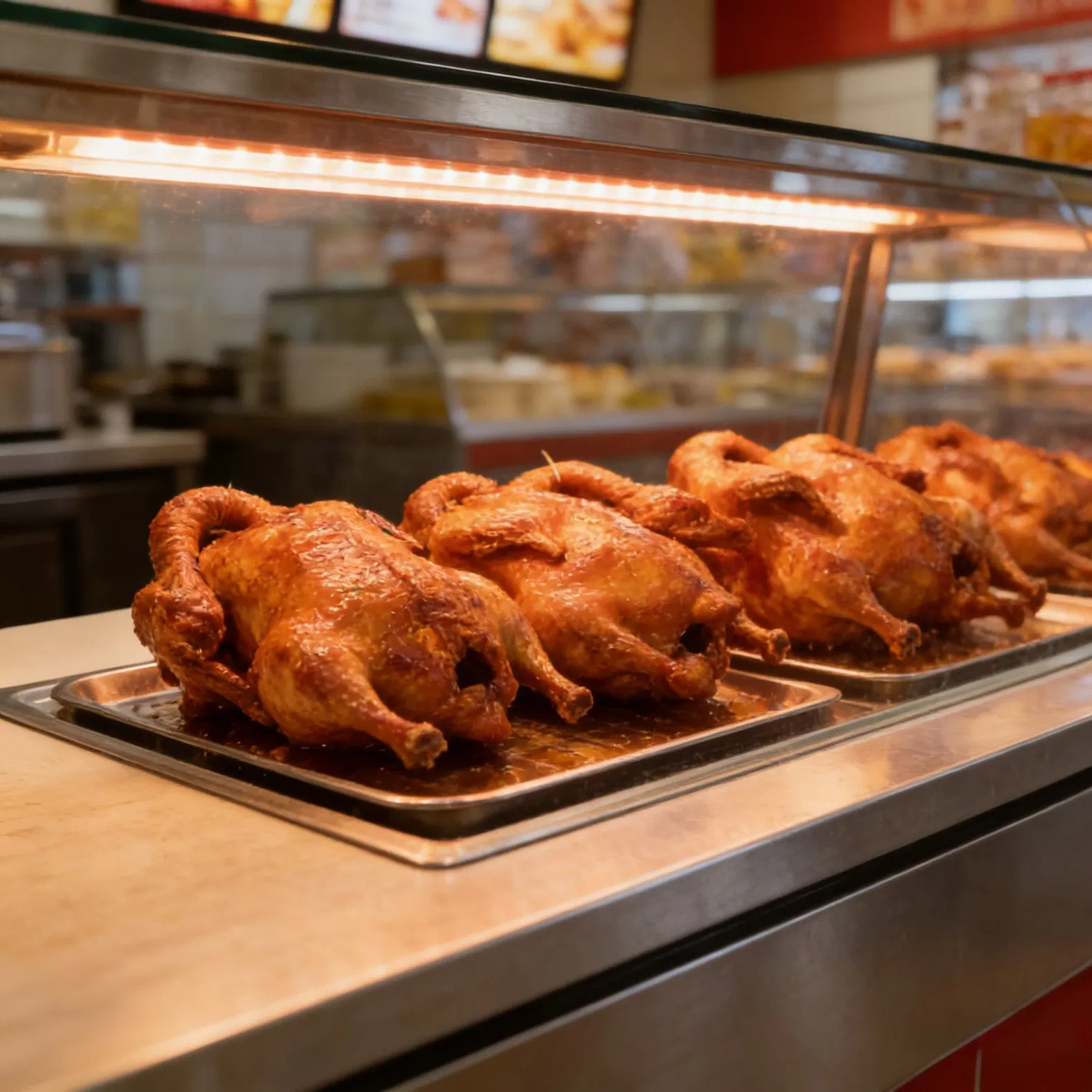 Roast Duck Display Warmer Countertop Heating Cabinet for Restaurant Food Display
