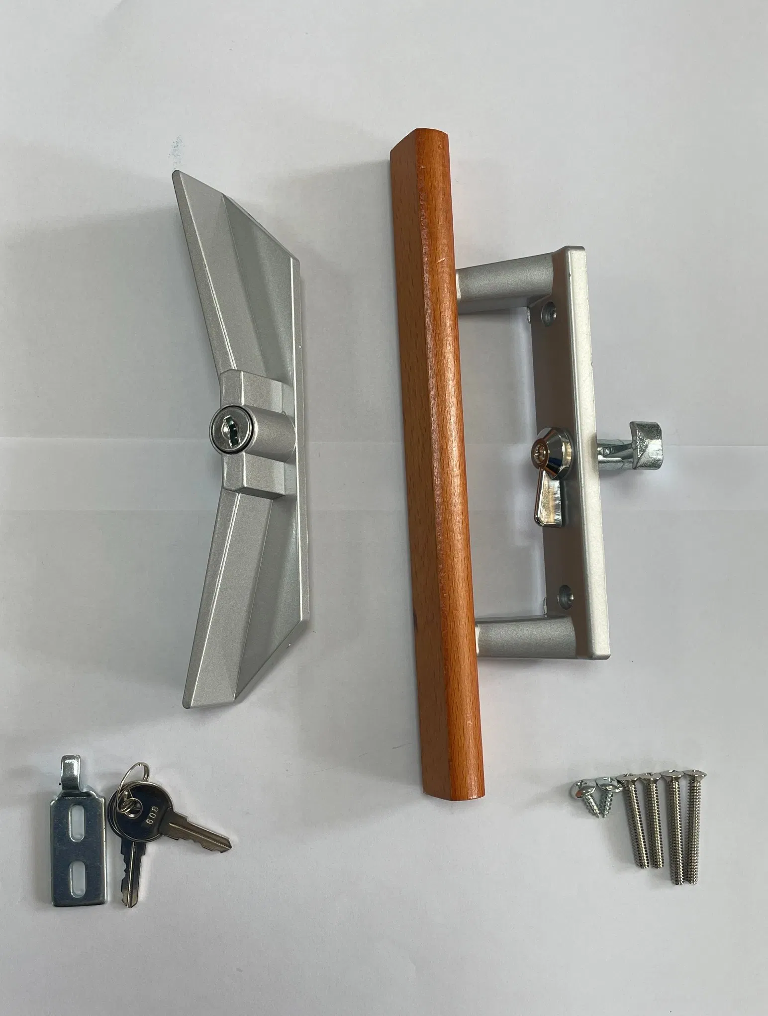 Keyed Sliding Glass Door Handle Set and Door Wood Pull