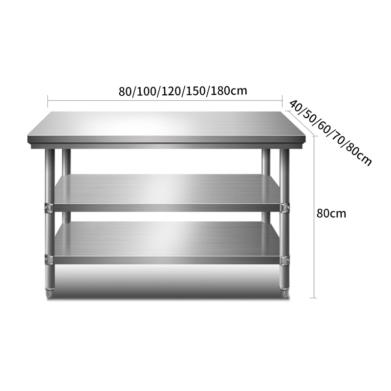 Commercial Kitchen Stainless Steel Restaurant Worktable Without Backsplash
