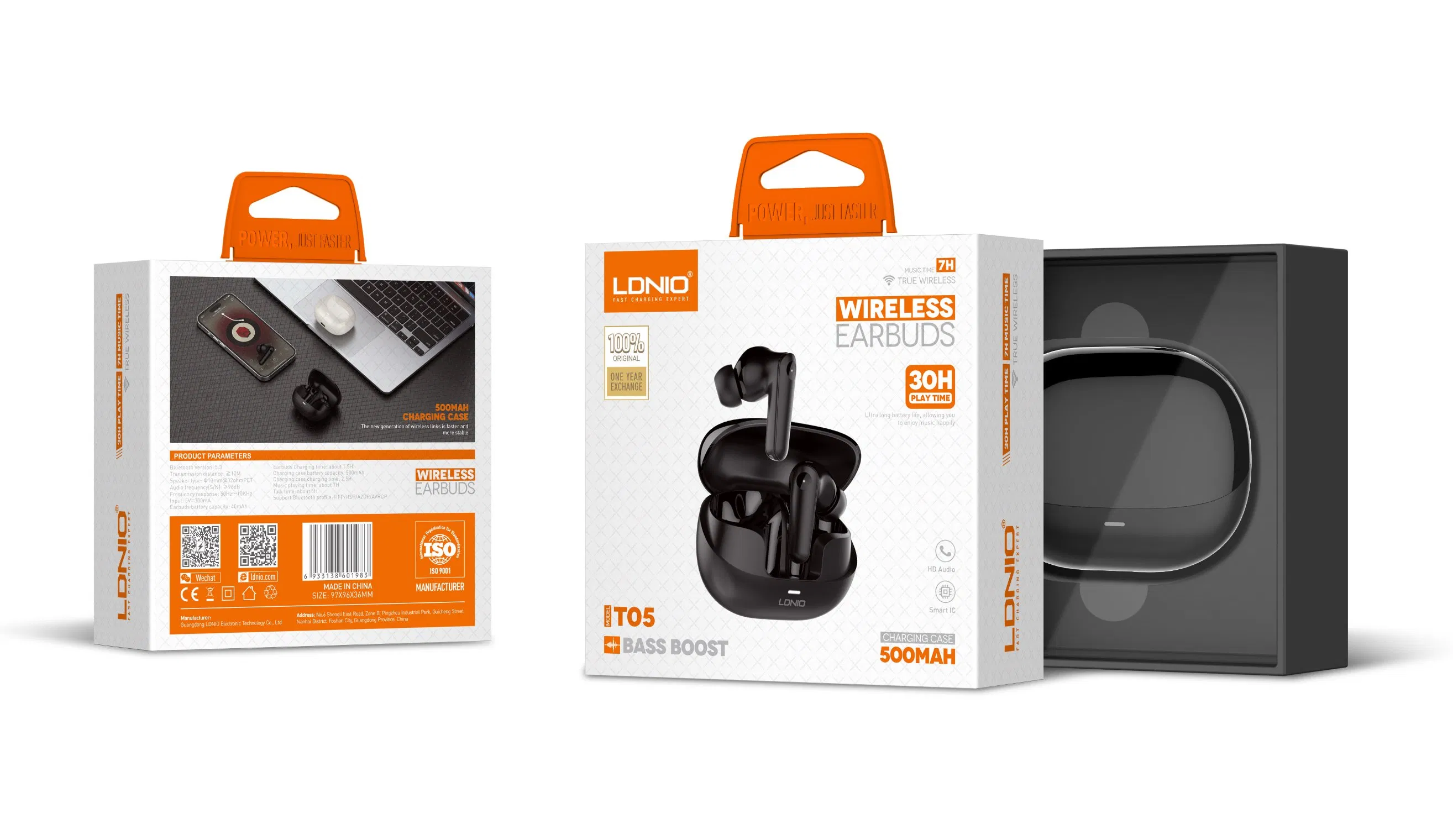 Ldnio T05 High Quality Wireless Earphones Tws Earbuds Stereo Gaming Sports in Ear Headphones Wireless Earbuds