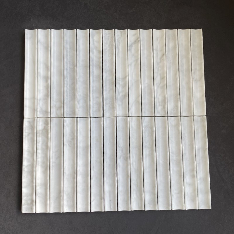 Elegant Honed Carrara White Marble Basket Weave Mosaic Tile