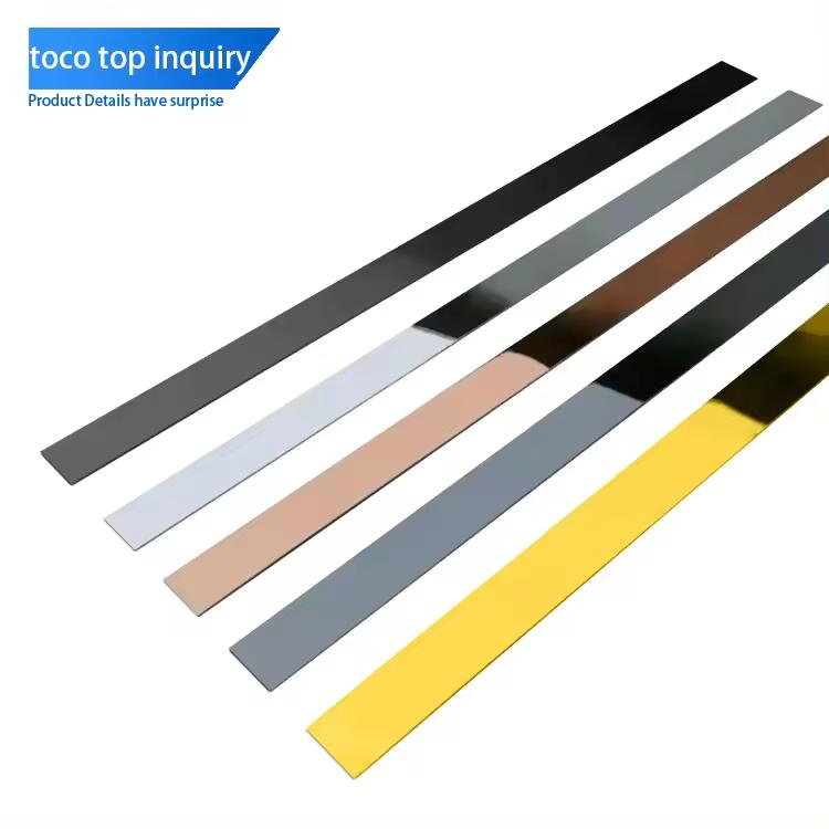Factory Supply Metal Ceiling Decorative Flat Strip Stainless Steel Tile Edge Trim
