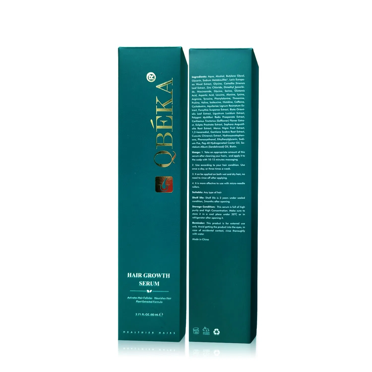 Qbeka Hair Growth Serum (Spray) Safe for Sensitive Fiber Activate Follicles Extension Fast-Absorbing