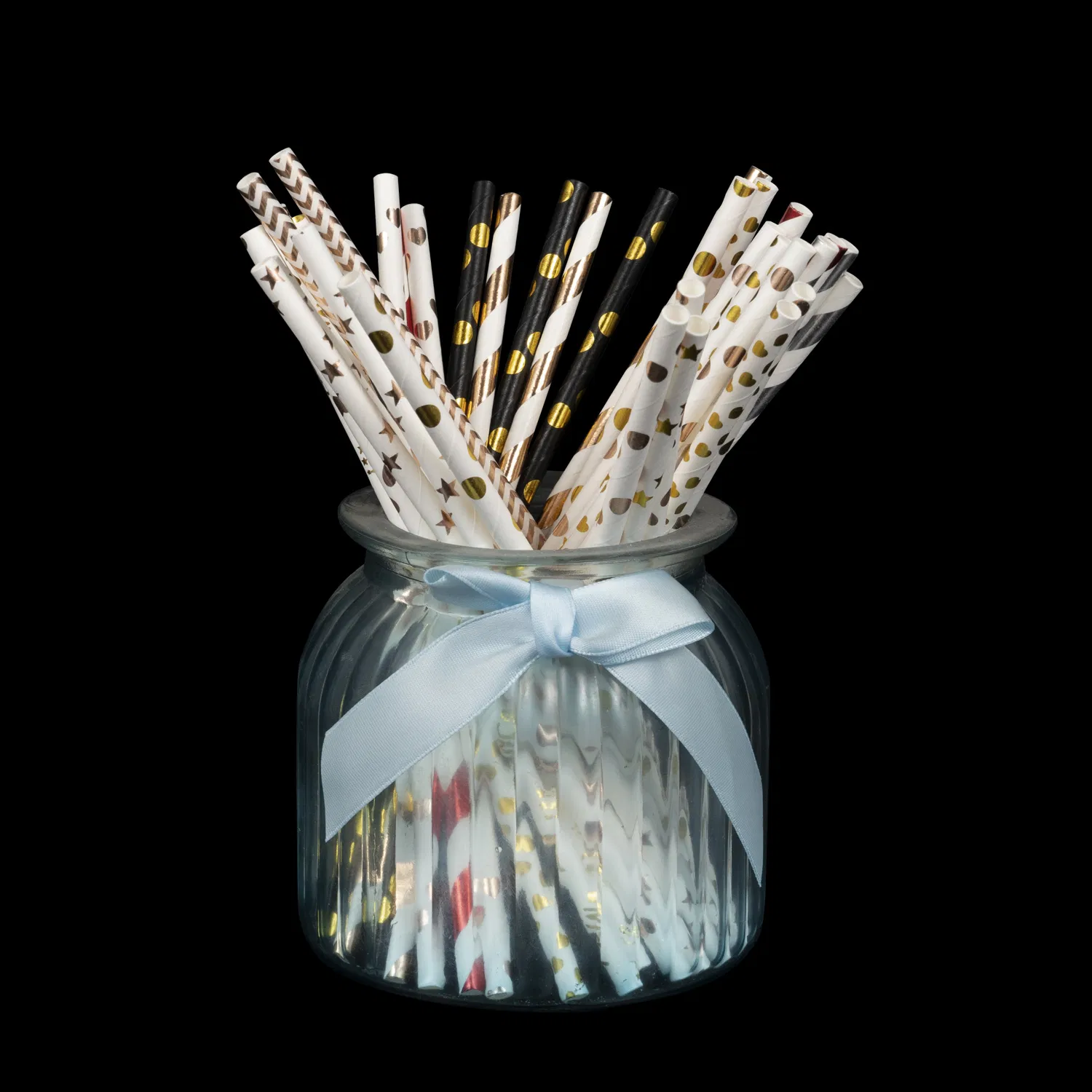 Biodegradable Wrapped Iridescent Thin Fancy Floral Patterned Personalize Disposable Paper Straw