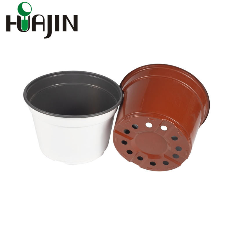 Двухцветный пластиковый горшок для рассады и цветов