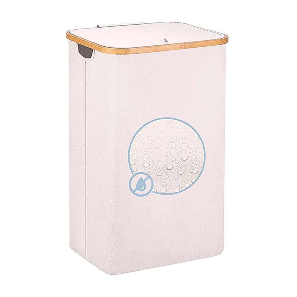 Custom Bamboo Laundry Basket with Handle and Lid for Easy Storage