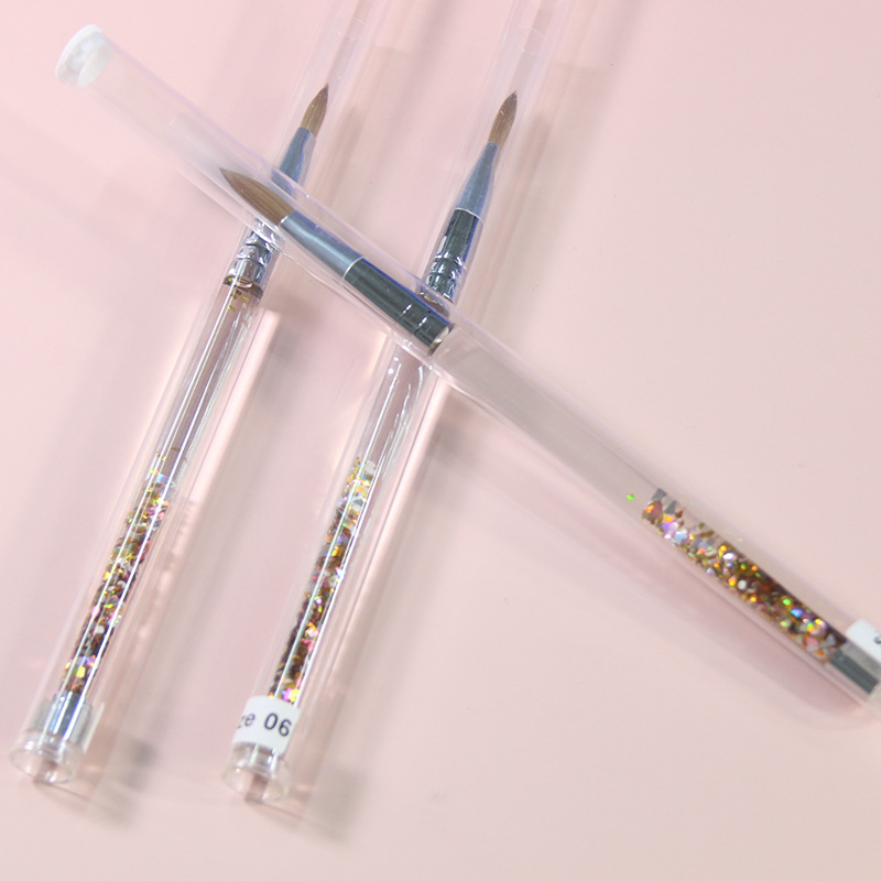 Factory Price Oil Filled Golden Mink Fur Nail Brush