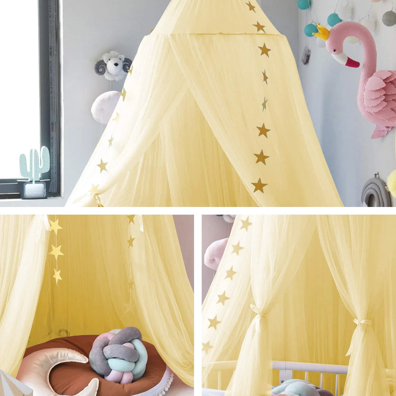 Round Children Room Decor Kids Hammock Bed Hanging Dome Dream Curtain Tent