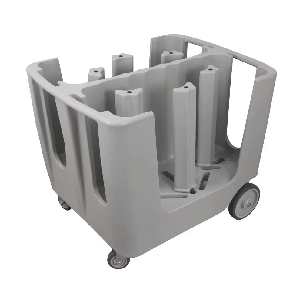 Adjustable Plastic PP Trolley Cart Modern Style Restaurant Buffet Plates Storage Rack Trolley for Hotel Kitchen Use