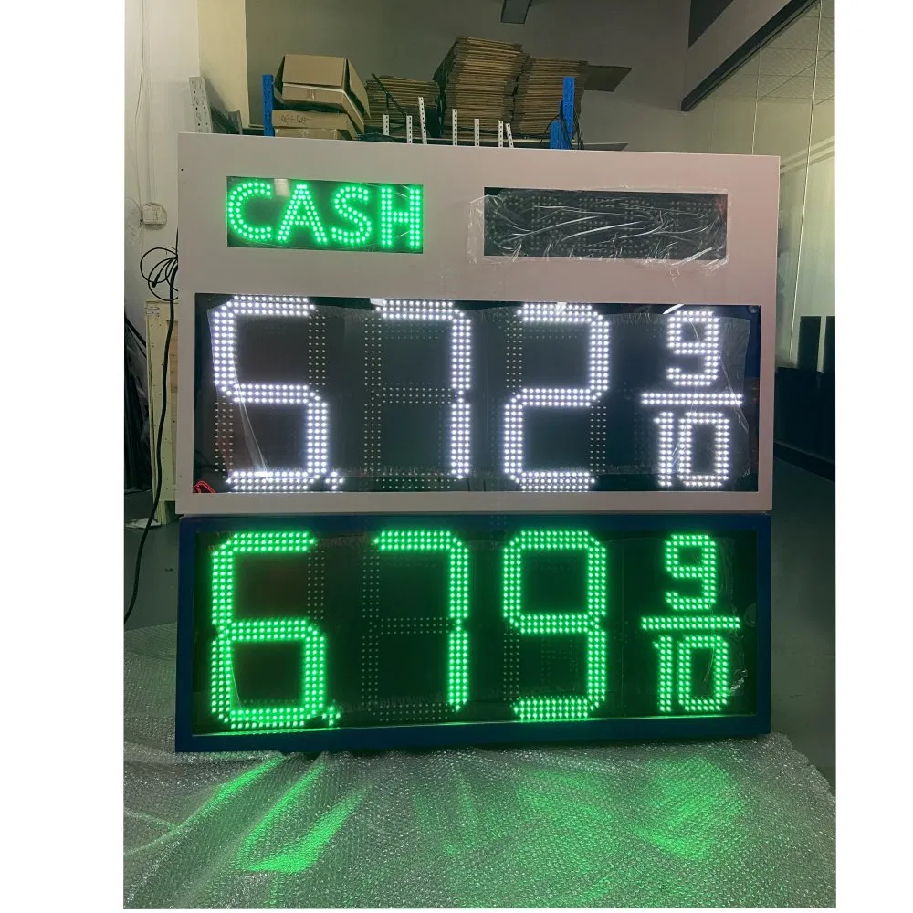 USA 16 Inch 8.889/10 Cash Credit Outdoor Digital Gas Station 7 Segment Number LED Display LED Gas Price Sign Board