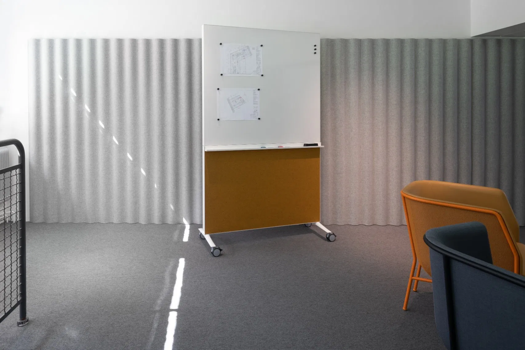 Noise Cancelling Pet Acoustic Whiteboard Recycle Material Movable Acoustic Partition Noticeboard