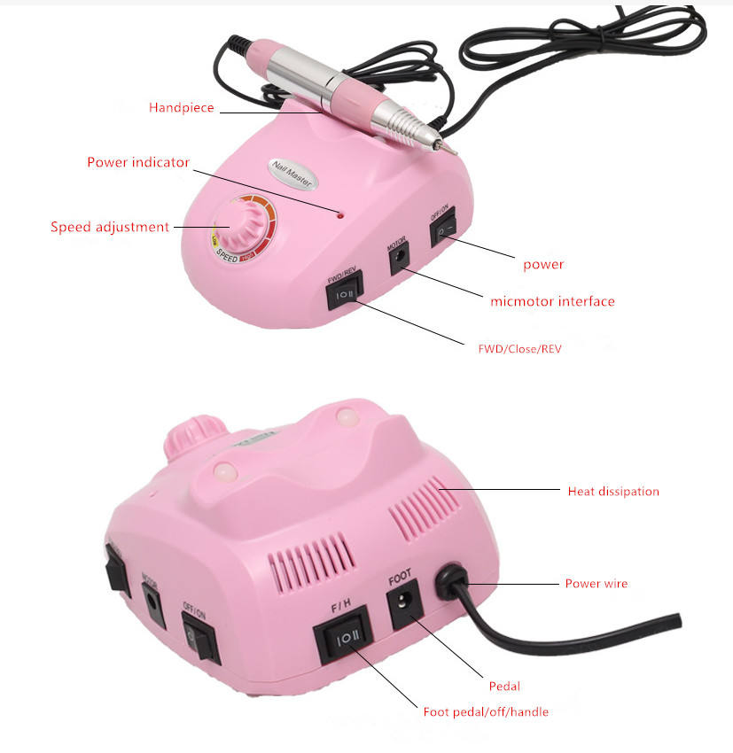 Portable Electric Manicure Micro Motors Automatic Nail Drill Polish Machine