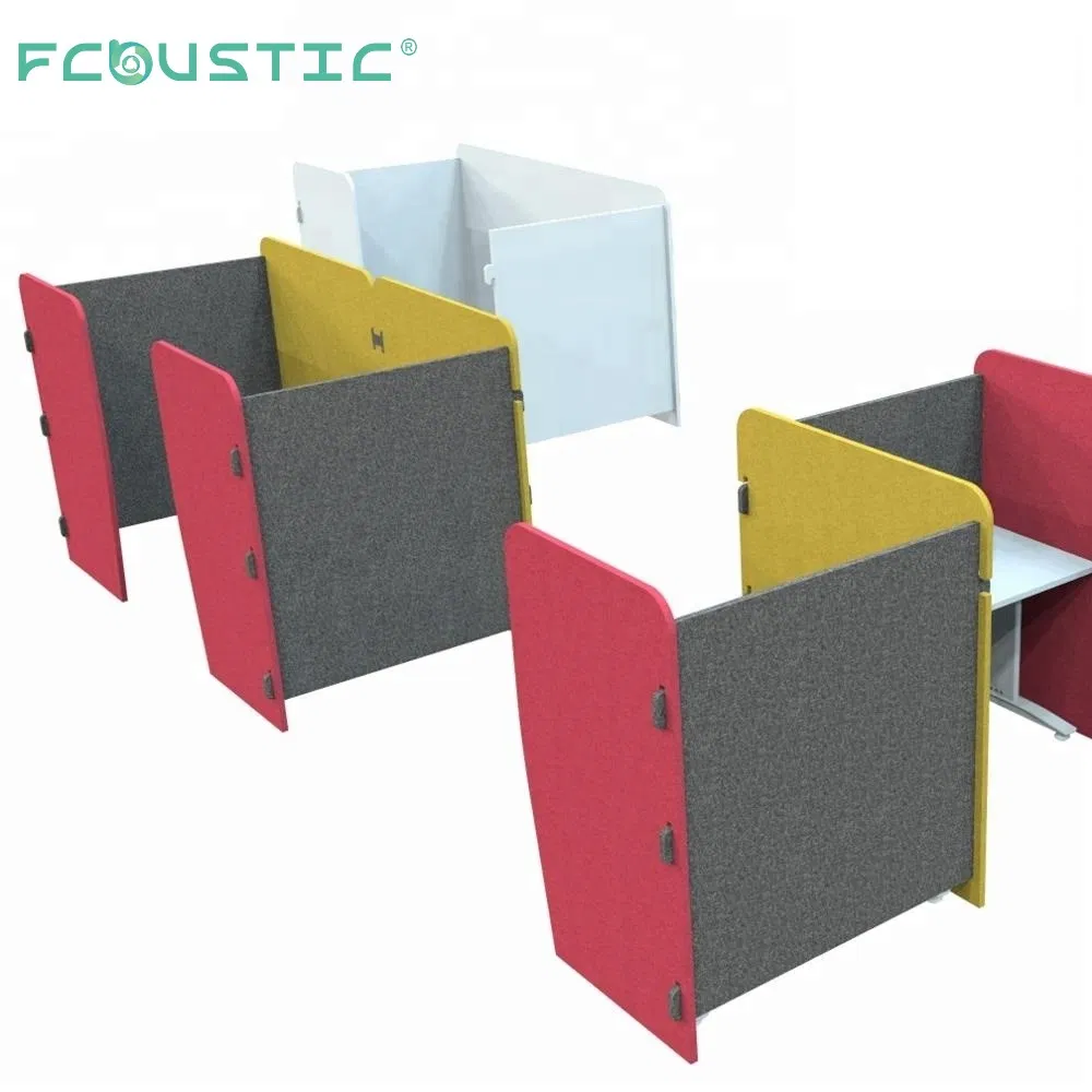 Office Sound Insulation Freestanding Partition Screen Eco-Friendly Noise Control Material Pet Acoustic Panel Desk Cubicles