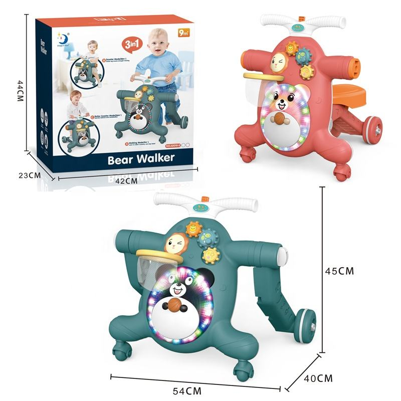 Samtoy 3 in 1 Electric Scooter Baby Walker Sit-to-Stand Learning Walker Kids Luxury Baby Stroller with Light and Music Baby Walker Baby Toy