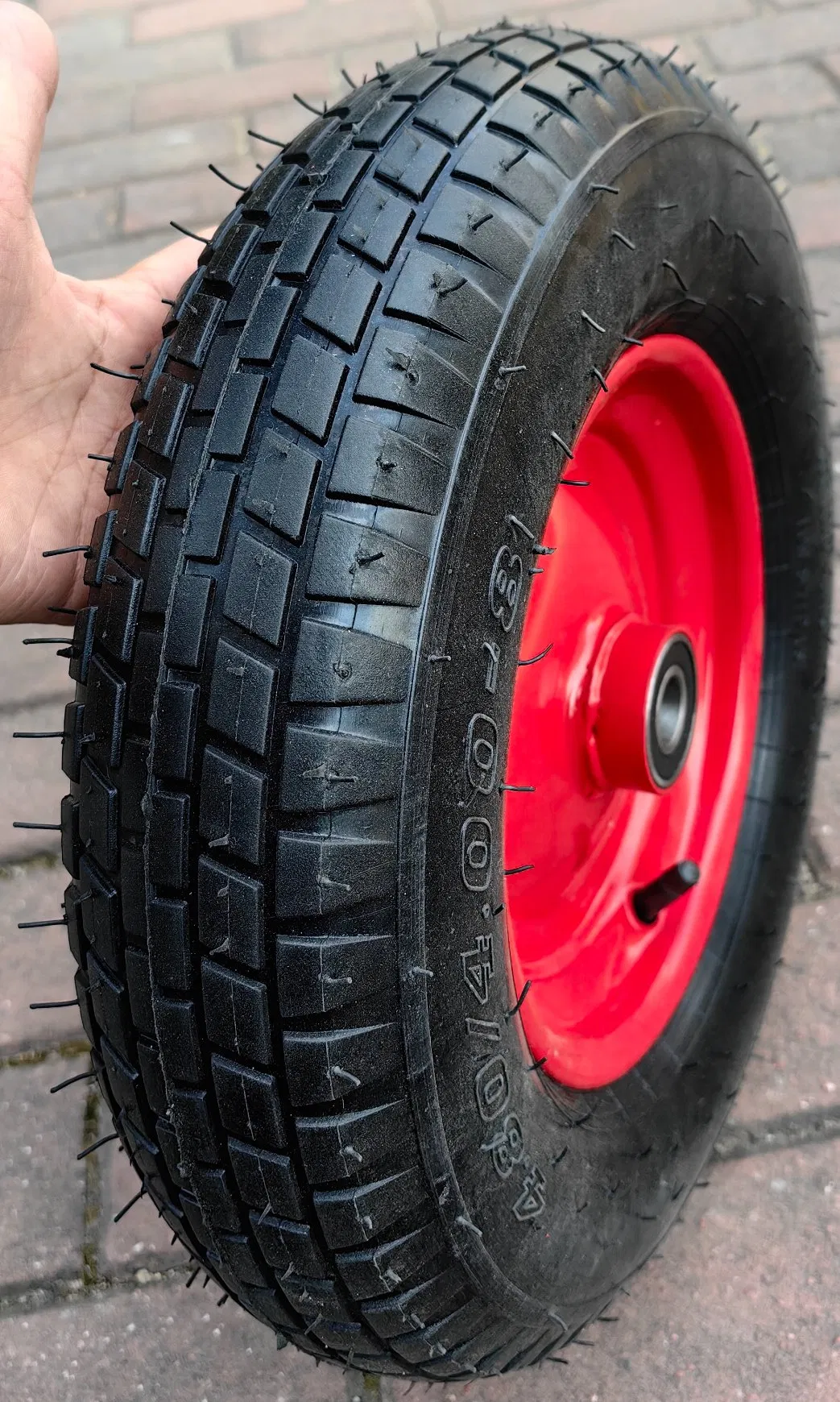 4.80/4.00-8 Rubber Tire and Wheels for Wheelbarrow Pneumatic Wheel and Yard Cart Garden Wagon
