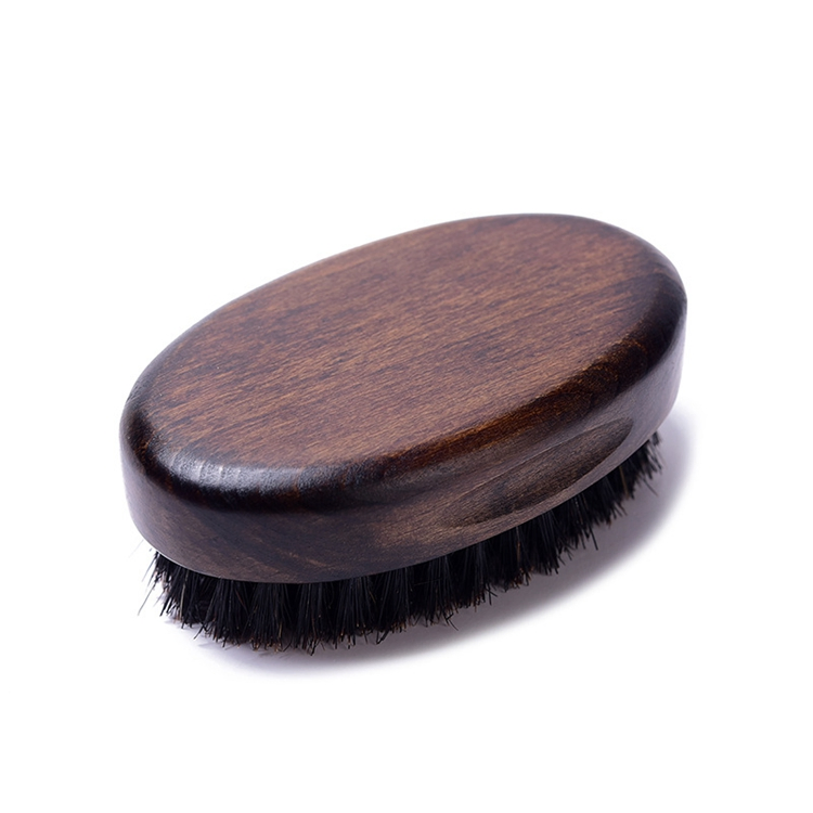 Nature Retro Color 100% Boar Bristle Hair Beard Brush Custom Logo for Mens Beard Grooming Kit