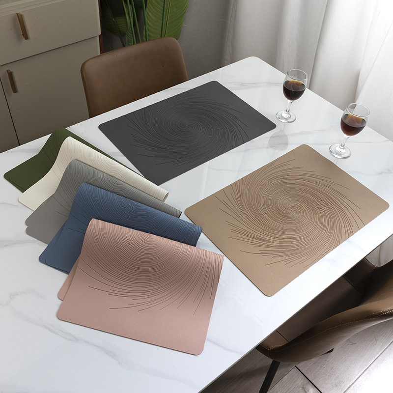 Placemat High-End Leather Placemat Circular Hotel Home Dining Table Insulation Placemat
