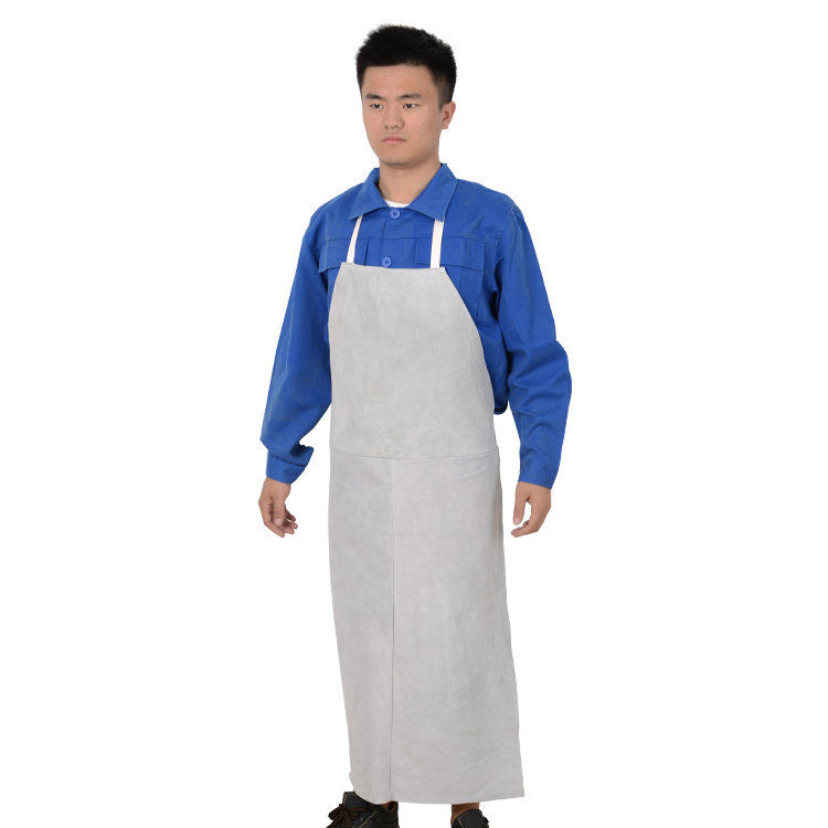 La01 Cow Split Three Pieces Leather CE Welding Protective Long Apron