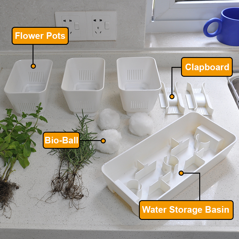 Self Watering ABS Flower Pot Self-Absorbing for Kitchen Home Planting