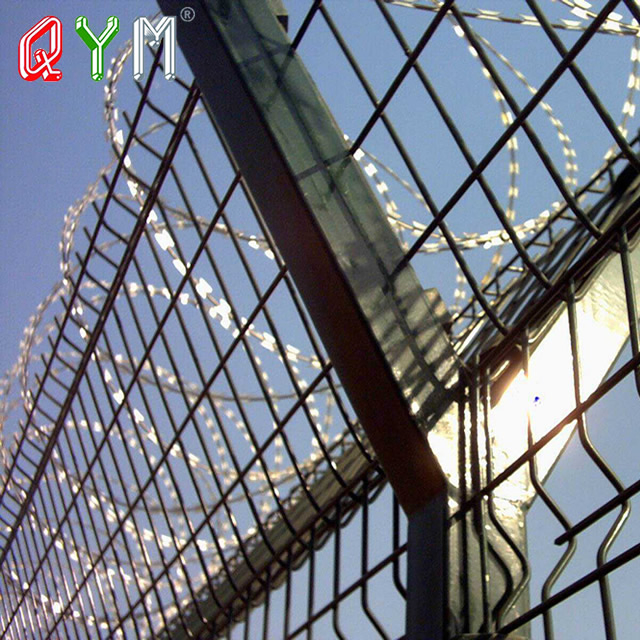 Y Post Welded Mesh Airport Fence Security Prison Wire Mesh Fence with Razor Barbed Wire