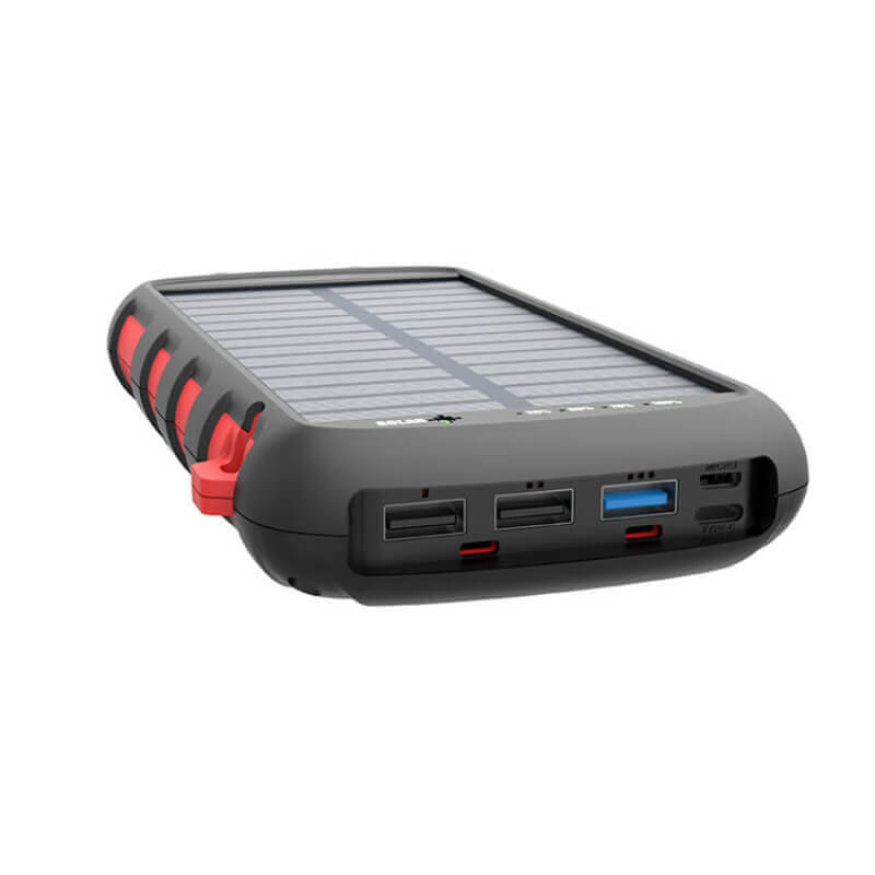 20000mAh Solar Power Bank with Wireless Charging & Dual USB-C Portable