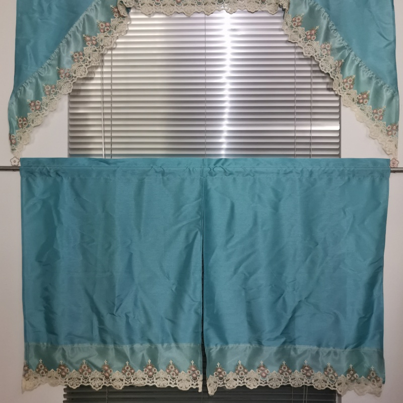 Manufacturers Directly Supply Polyester Lace Digital Printing Kitchen Short Curtain Exquisite Embroidered Small Kitchen Curtain