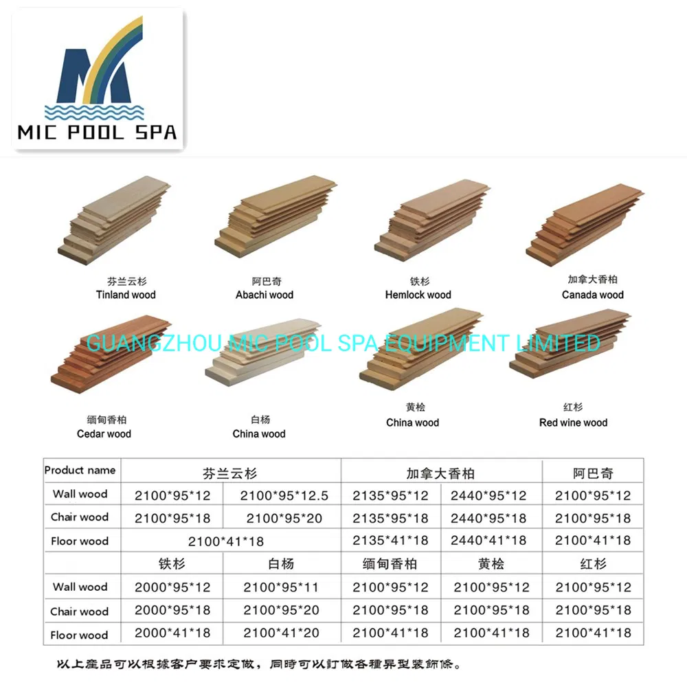 Abachi/Tinland Wood Steam Sauna Room Equipment for Dry Infrared Sauna Room