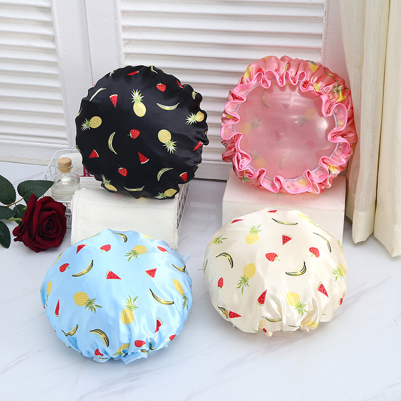 Cartoon Fruit Pattern Adult Shower Cap