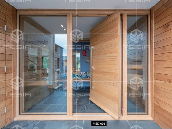 New Design House Gate Main Gate Wooden Aluminium Main Pivot Door