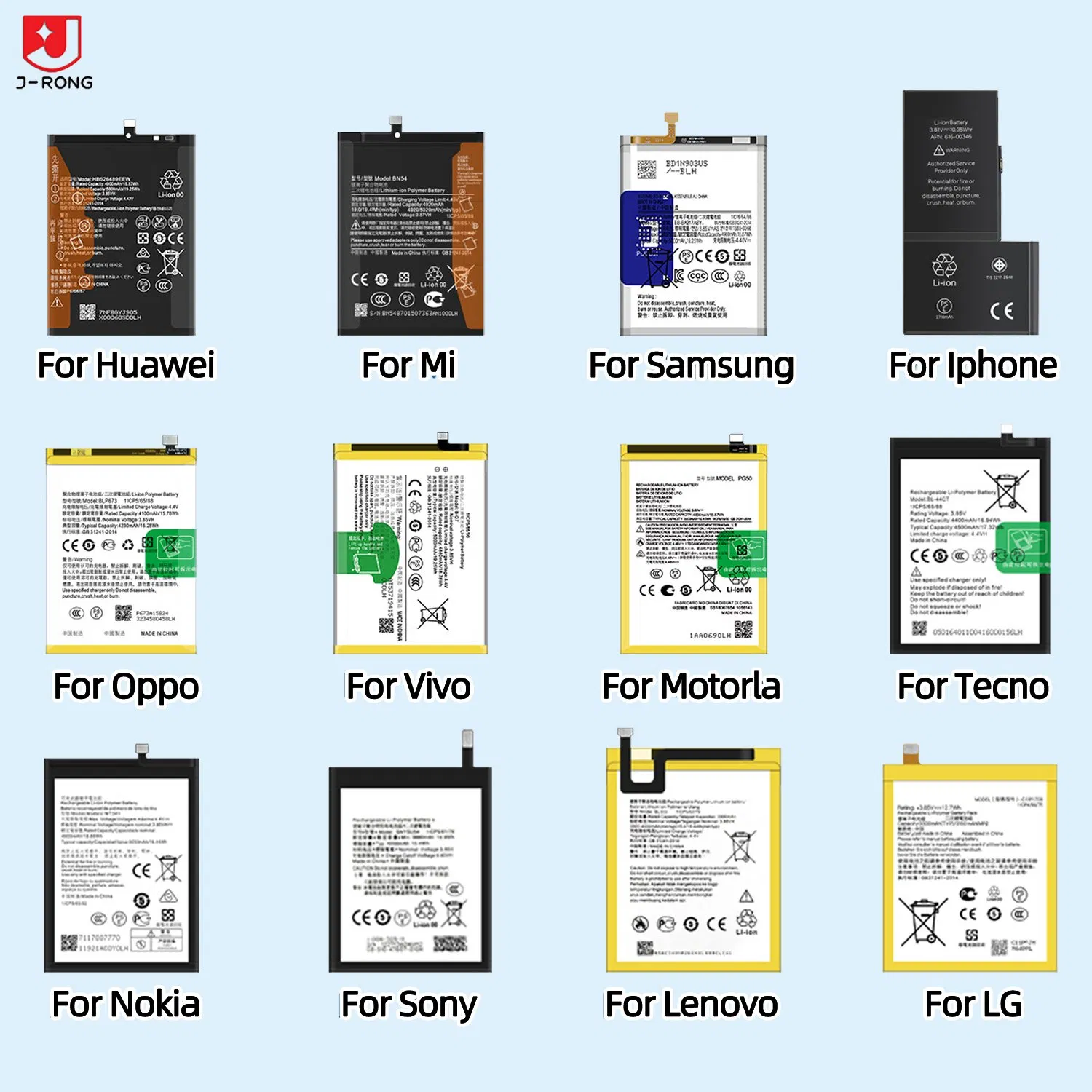 Аккумуляторы для телефонов iPhone, Samsung, Huawei, Vivo, Oppo