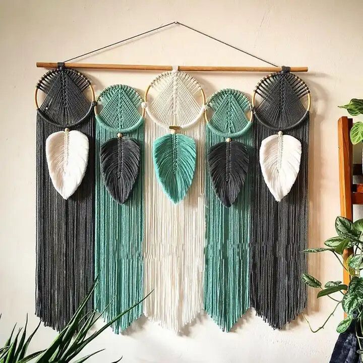 Wholesale Good Quality Custom Beauty Boho Home Decor Big Handmade Cotton Macrame Wall Hanging