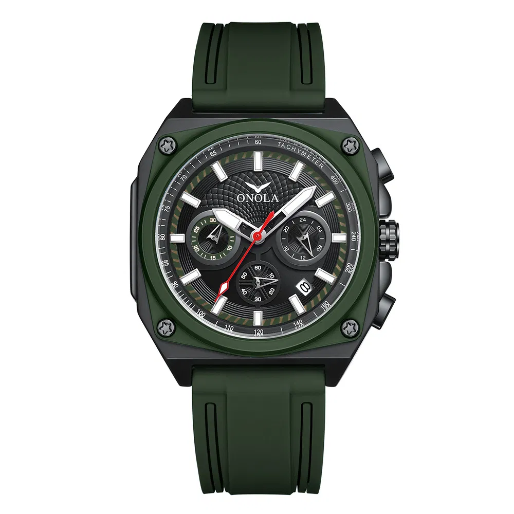 Onola Hot-Selling Neutral Waterproof Calendar Men's Multi Functional Silicone Band Quartz Watch
