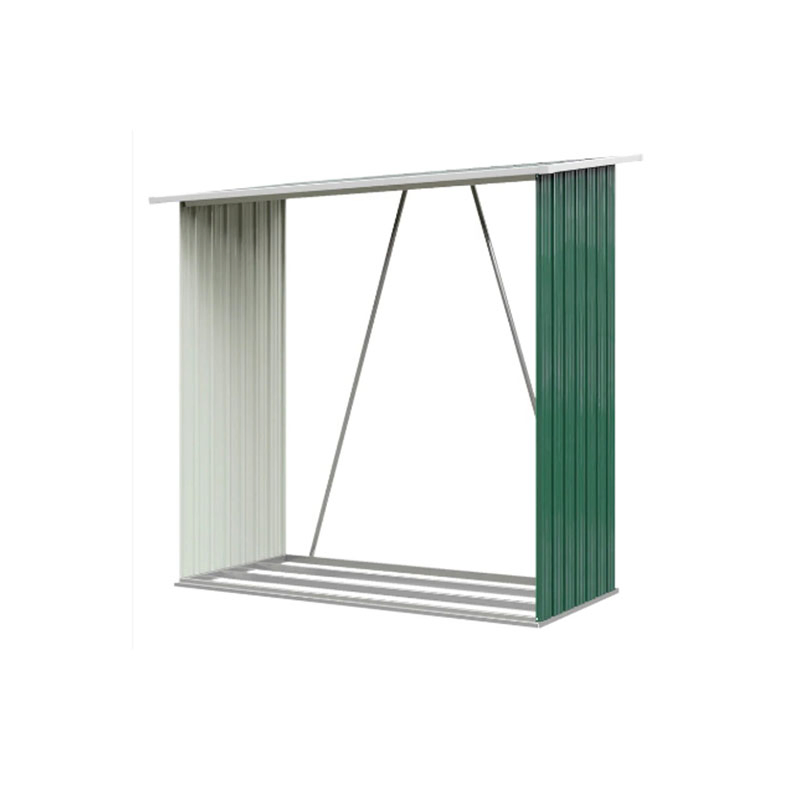 Metal Log Firewood Shed Outdoor Wood Steel Storage