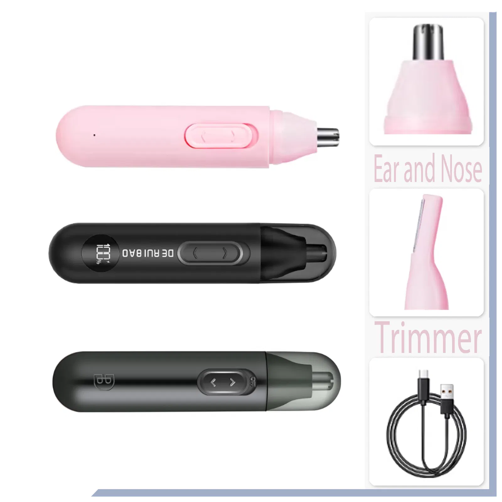 High-Speed Motor with Digital Status Nose Hair Trimmer