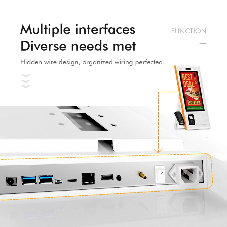 21.5 Inch Floor Standing POS Self-Service Ordering Kiosk & Payment Terminal for Restaurant