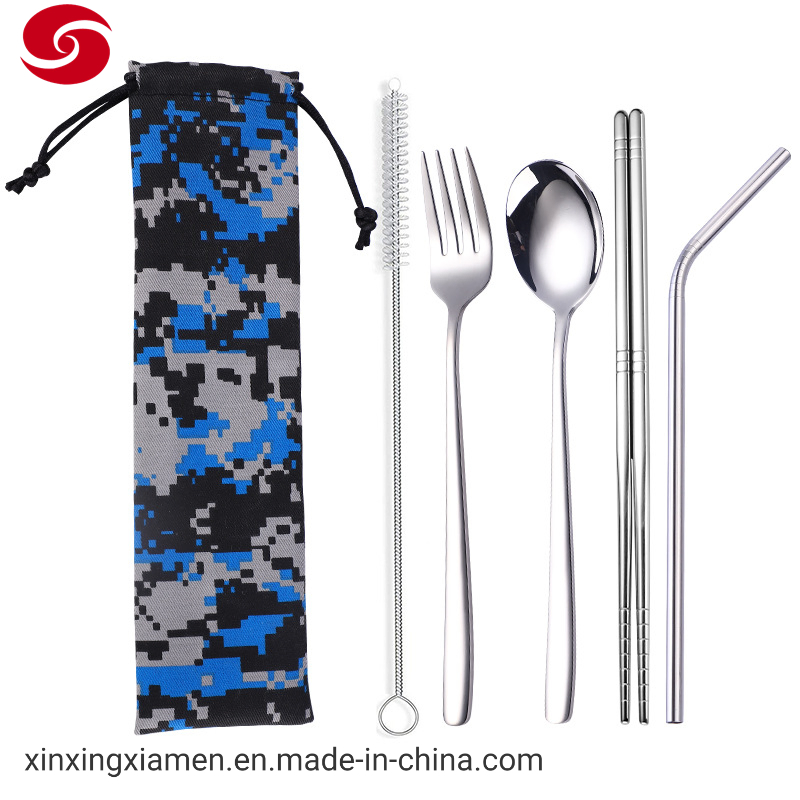 Customized Silver Stainless Steel Cutlery Set Smooth Portable
