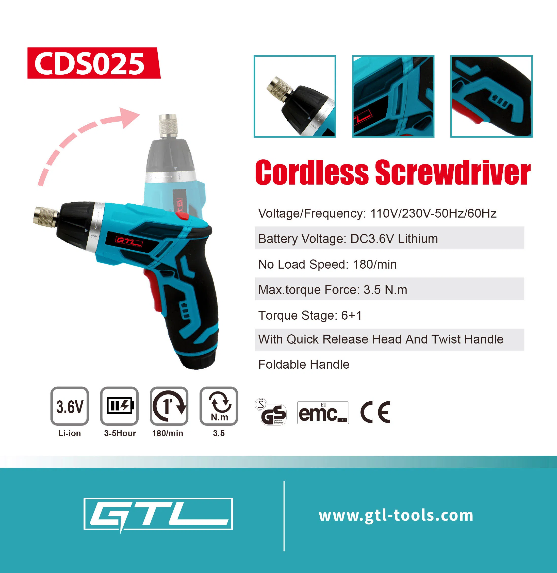 3.6V Lithium DIY Cordless Rechargeable Screwdriver