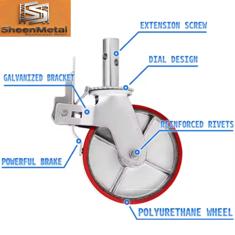 Factory Hot Sales Scaffolding Wheel Caster with Brake in Cheap Price