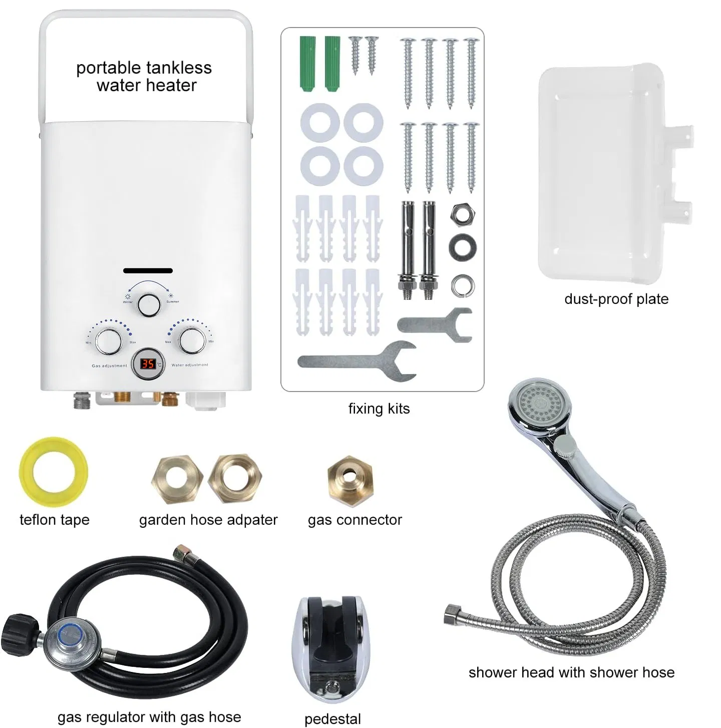 Tankless Propane RV on Demand Thermomate Outdoor Camping Hot Water Heater Gas Portable 6L
