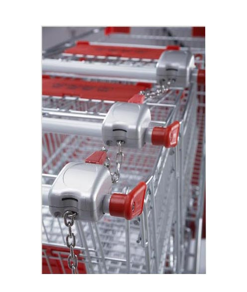 L102 Zinc Alloy Shopping Cart Coin Lock System, Trolley Locker