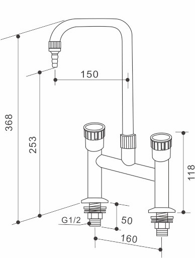 High and Low Double Faucet