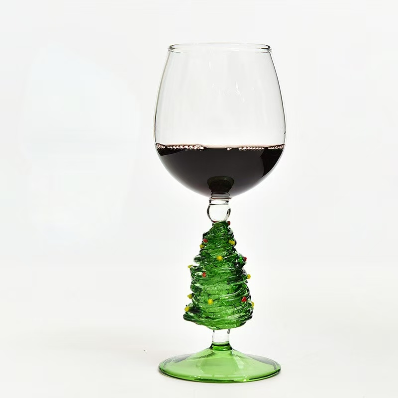 Unique and Creative Design of Tall Christmas Tree Glass Water Cup, Wedding Glass Cup