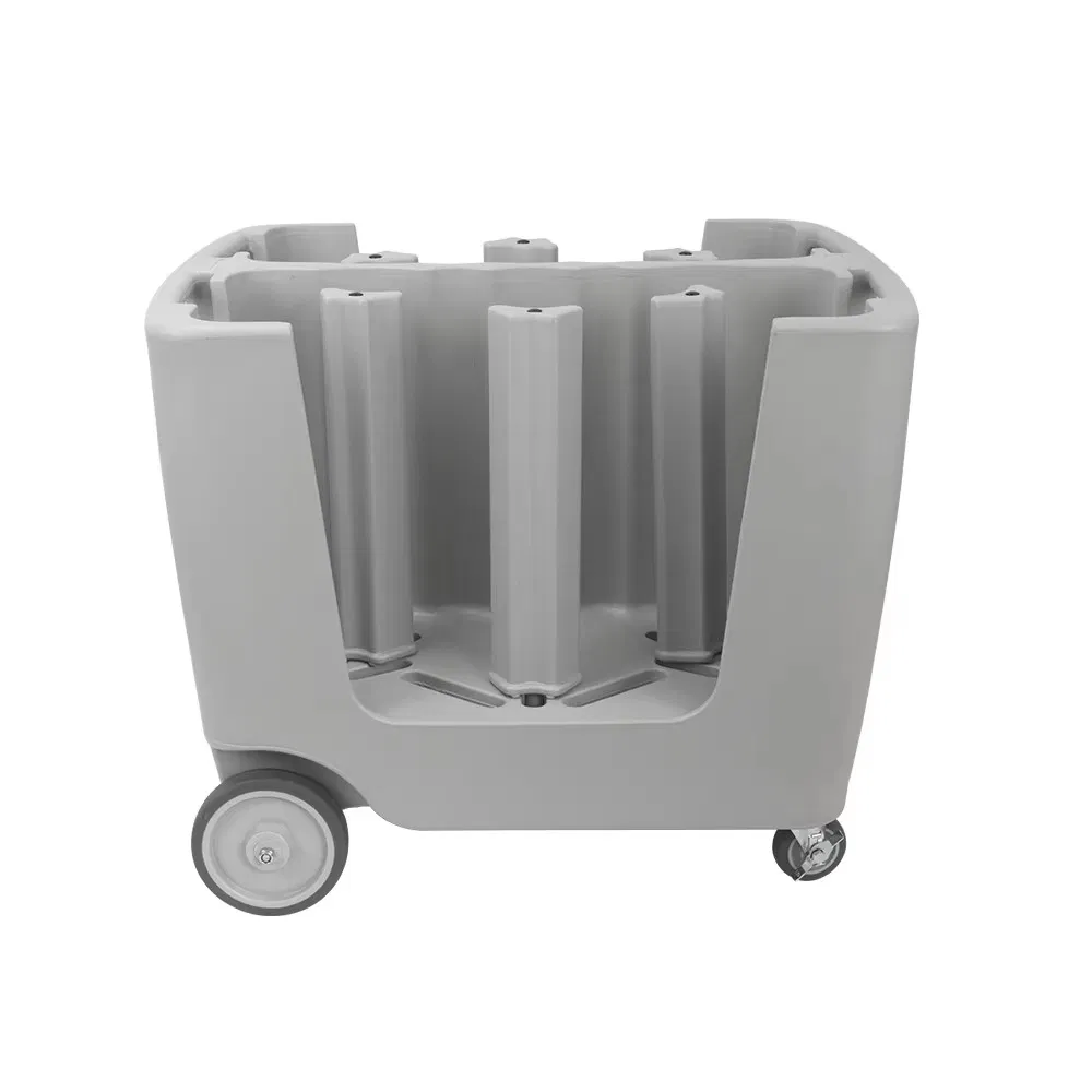 Adjustable Plastic PP Trolley Cart Modern Style Restaurant Buffet Plates Storage Rack Trolley for Hotel Kitchen Use