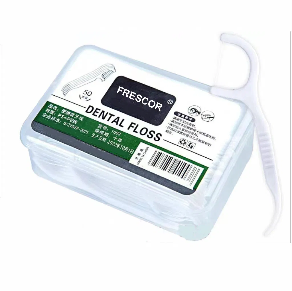 50PCS Plastic Box Packing Toothpick Dental Floss Pick for Home Use