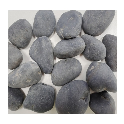 Gravel and Washed Stone Garden Flooring Project, Featuring Gray and Black Gravel, Unpolished Pebble Black Washed Stones