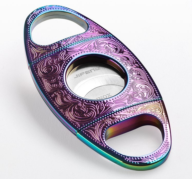 Luxury Iridescent Zinc Alloy Cigar Cutter Colorful J06c