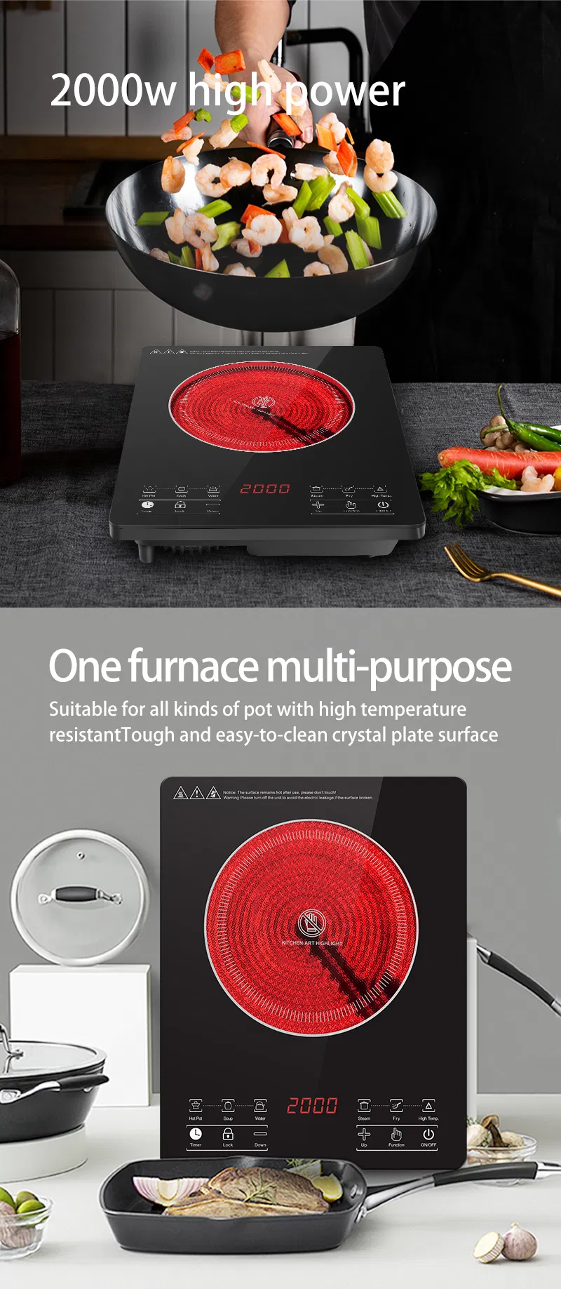Stylish Infrared Cooker for Contemporary Kitchens and Savory Dishes Electric Cooker