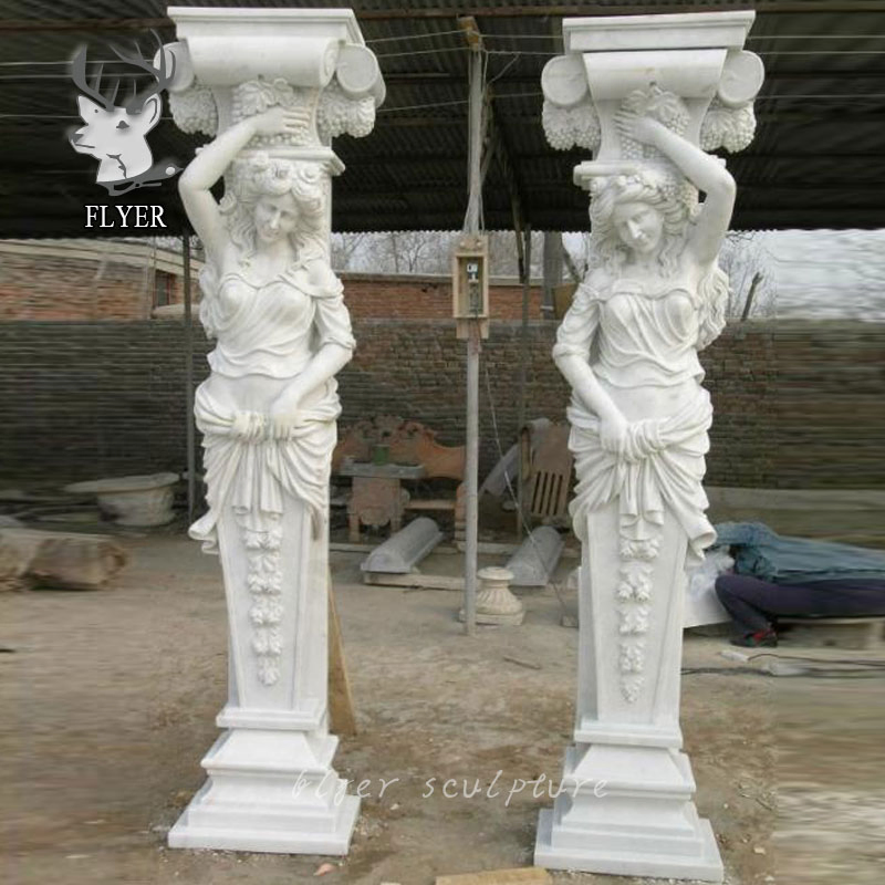 Outdoor Exterior Decoration Natural Solid Marble Building Pillar Columns